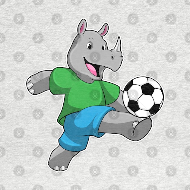 Rhino as Soccer player with Soccer by Markus Schnabel